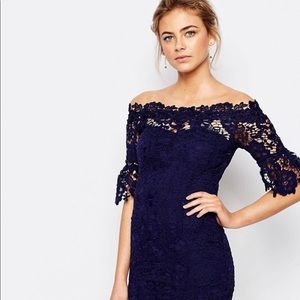 Paper Dolls off shoulder crochet dress